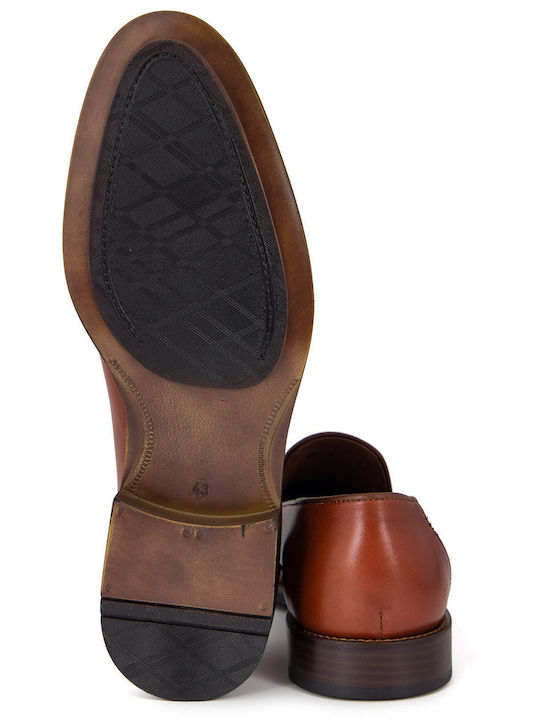 Leather Men's Moccasins in Tabac Brown Colour 6050-4-koniak