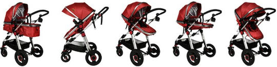 Buf Boof Reversible 2 in 1 Baby Stroller Suitable for Newborn Red