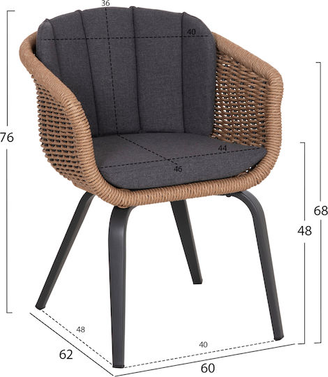 Garten- und Outdoor-Möbelsets Speisesaal Victus 9 Stück Grau mit Kissen