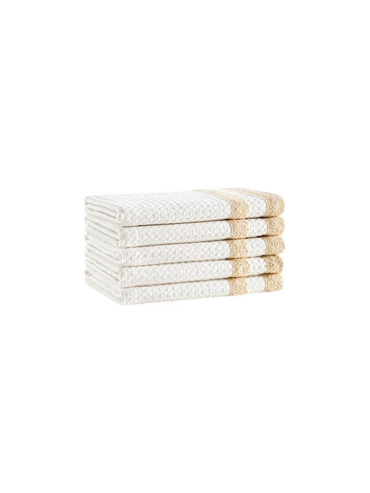 SteweHome Kitchen Towel Made of 100% Cotton in White Colour 40x60cm 5 Pieces