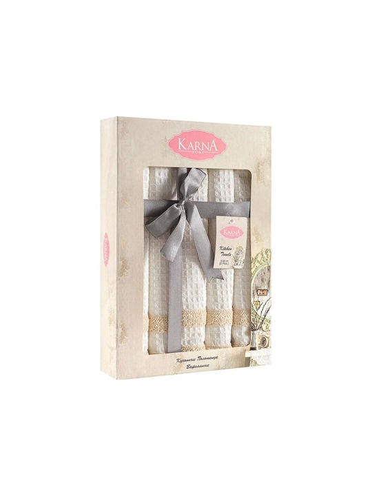 SteweHome Kitchen Towel Made of 100% Cotton in White Colour 40x60cm 5 Pieces