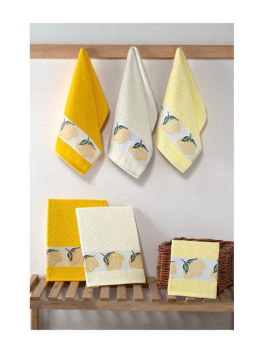 SteweHome Kitchen Towel Made of 100% Cotton in Yellow Colour 30x50cm 6 Pieces