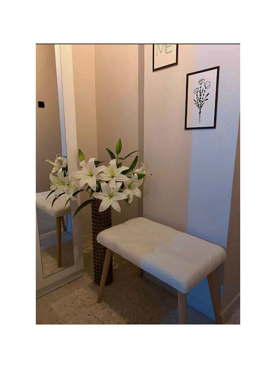 Living Room Wooden Stool Gourgken 60x35x35cm