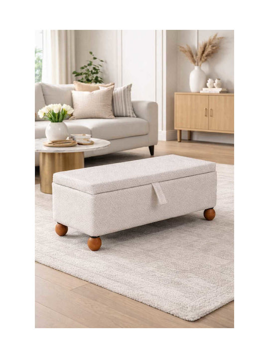 Living Room Stools With Storage Space Wooden Beige 90x40x40cm