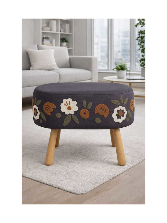 Living Room Wooden Gray Stool 40x60x58cm