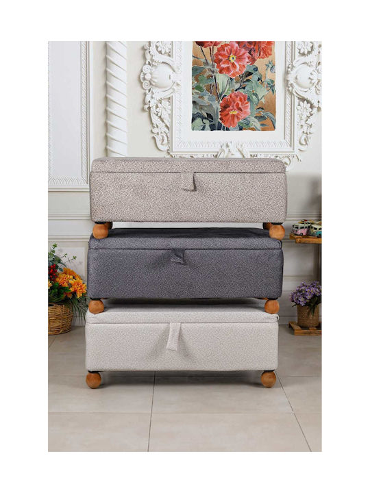 Living Room Stool With Storage Space Wooden Beige 90x40x40cm