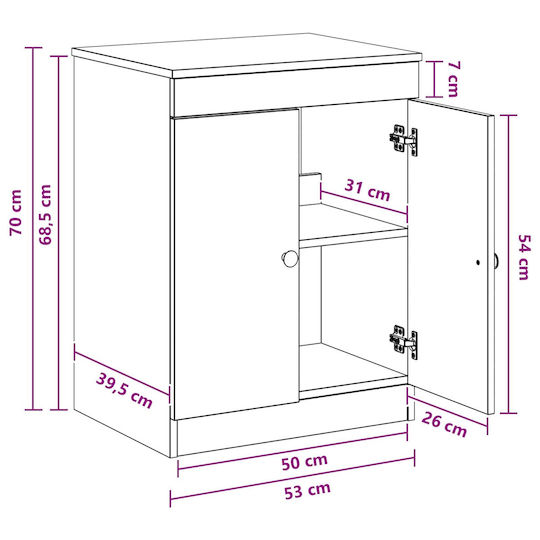 vidaXL Badezimmer Waschtisch-Einheit Ohne Waschbecken M54xB41xH70cm Schwarz
