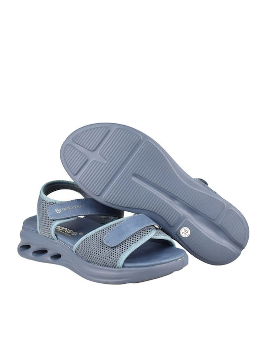 Damen Anatomisch Flache Sandalen Hellblau