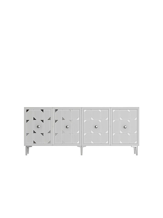 Sideboard mit Spiegel Weiß 180x32x75cm