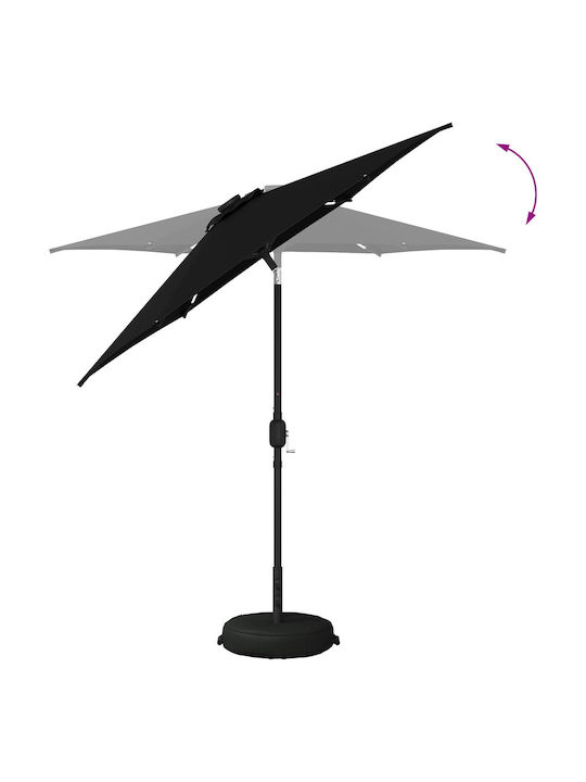 Umbrelă Rotundă Din Aluminiu Neagră Φ2.3m