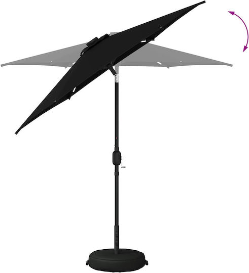 Round Aluminum Garden Parasol Black F2.3xY2.28m
