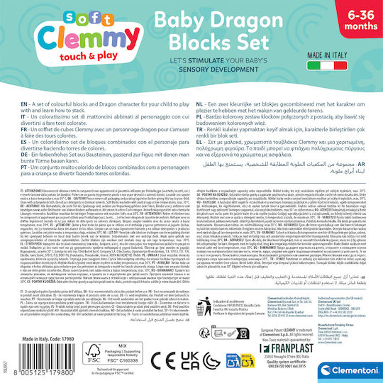 Baby Clementoni Τουβλάκια Clemmy για 6+ Μηνών 10τμχ