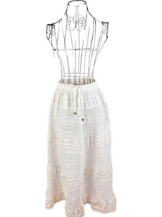 Φούστα Floral White Crystal