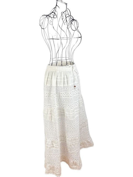 Φούστα Floral White Crystal