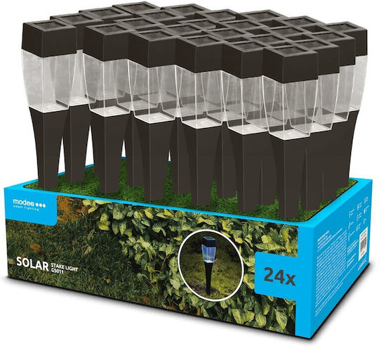 Modee Lighting Set 24 Aufgespießte Solarleuchten Kaltweiß 6500K mit Fotowiderstand IP44 5cm