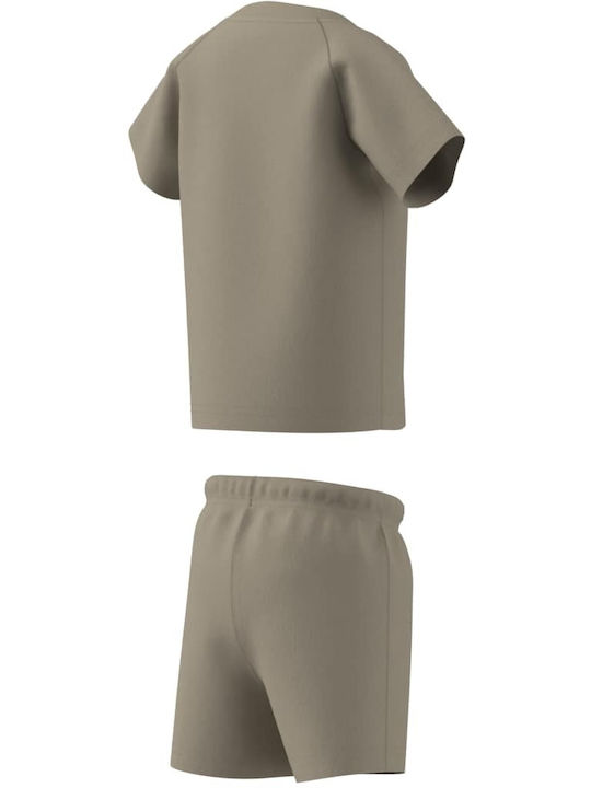 Kids Set with Shorts Summer 2 Pieces Stone Khaki Trefoil