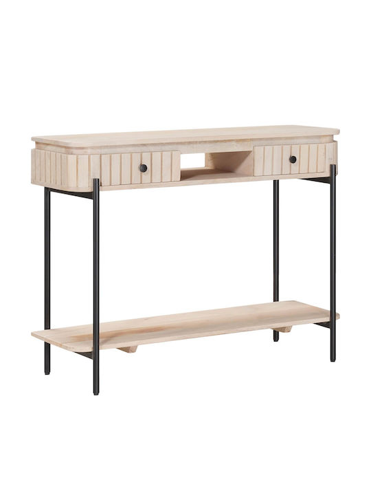 Table Made of Solid Wood White 100x30x76cm