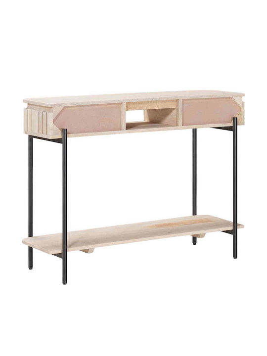 Table Made of Solid Wood White 100x30x76cm