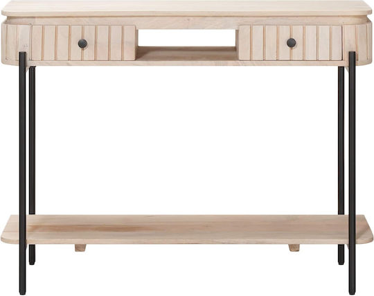 Table Made of Solid Wood White 100x30x76cm