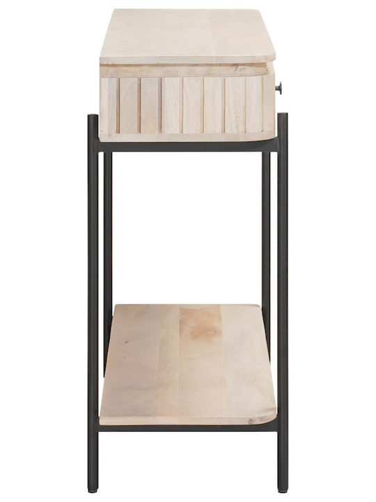 Table Made of Solid Wood White 100x30x76cm