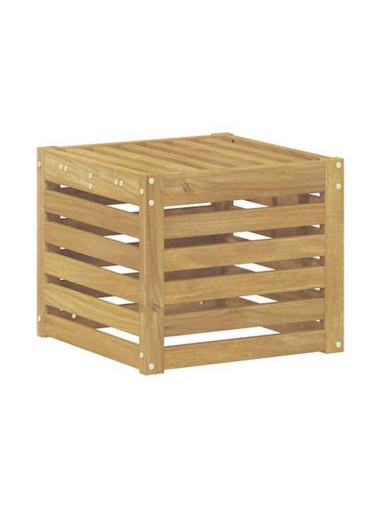 Wooden Garden Stool Outdoor White 35x38x37cm