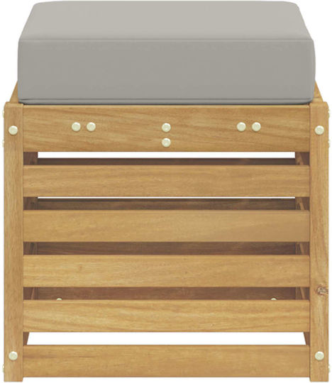 Wooden Garden Stool with Cushion White 43x43x45cm