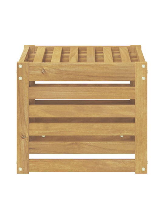 Wooden Garden Stool Outdoor White 35x38x37cm
