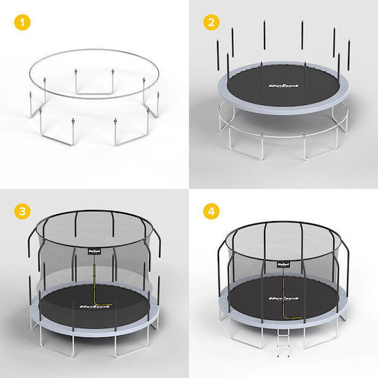 Rebel Outdoor Trampoline Diameter 244cm With Protective Net And Black Ladder