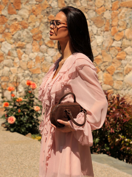 Καλοκαιρινό Mini Φόρεμα με Βολάν Rose
