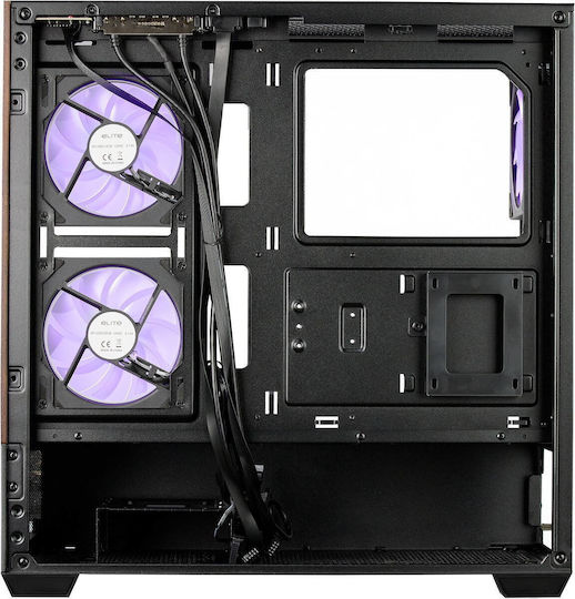 CoolerMaster Master Elite 690 Gaming Midi Tower Κουτί Υπολογιστή με Πλαϊνό Παράθυρο και ARGB Φωτισμό Μαύρο