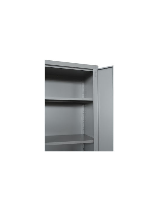 Double-Leaf Metallic Galvanized Cabinet with Locking Capability with 3 Shelves 60x40x190 cm