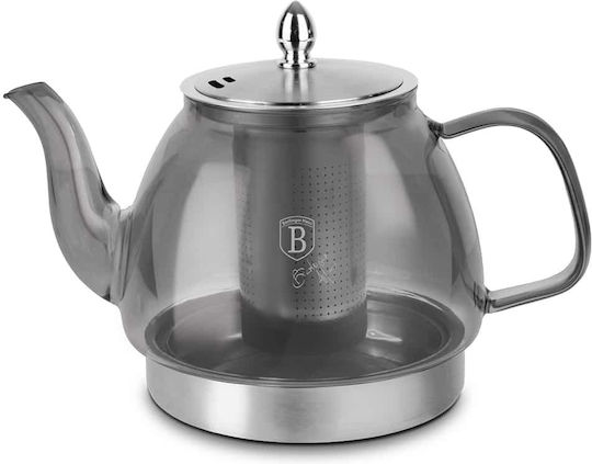 Berlinger Haus Τσαγιέρα με Φίλτρο Γυάλινη Ασημί 1200ml