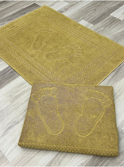 SteweHome Badematten Baumwollset STE-024757-P24757 Gelbe 50x70cm 2 Stück