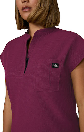 KOI USA Female Medical Blouse Burgundy