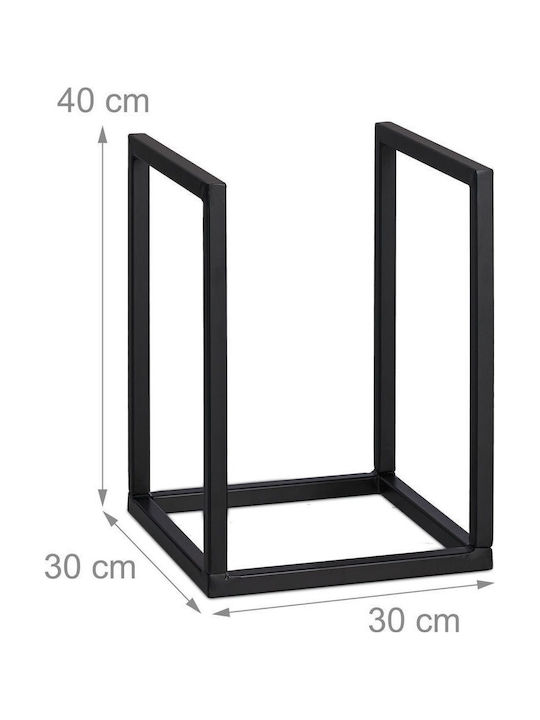 Relaxdays Coș Metalic De Depozitare Lemne 40x30x30cm Negru