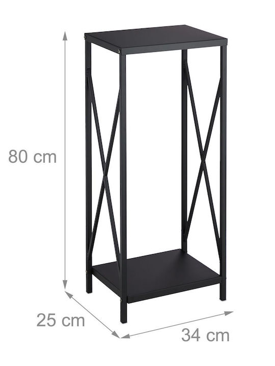 Relaxdays Raft Din Lemn Pentru Depozitarea Lemnelor 80x34x25cm Negru