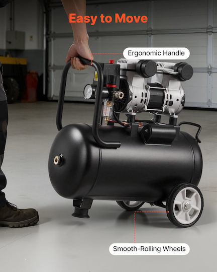 Vevor Air Compressor with Power 1.5hp and Air Chamber 24lt