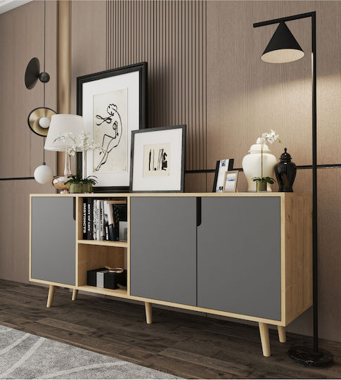 SteweHome Sideboard Holz 180x45x80cm Mehrfarbig