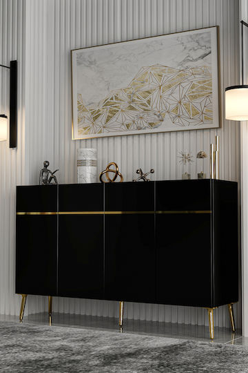 Μπουφές Ξύλινος Μαύρος 120x32x75cm