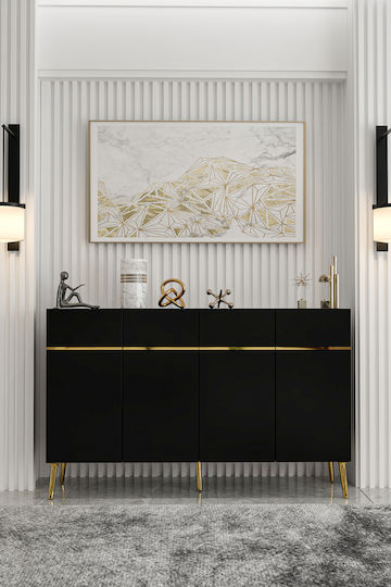 Wooden Sideboard Black 120x32x75cm