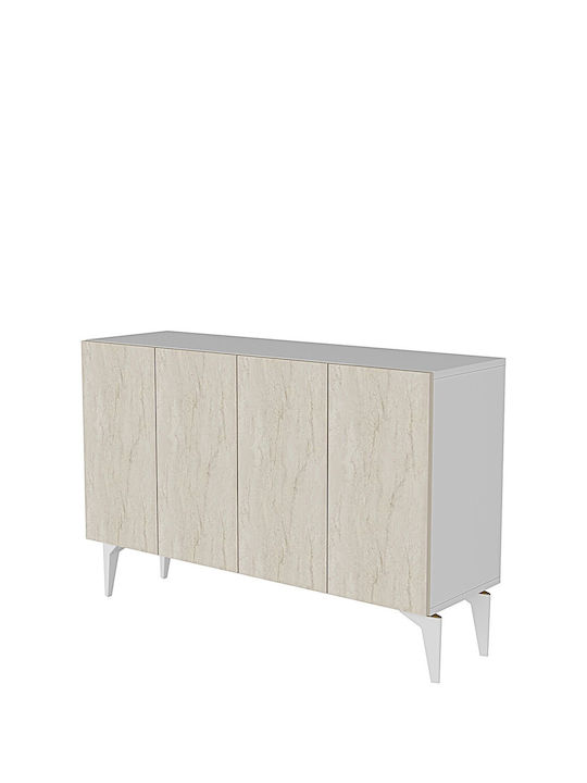 Μπουφές Ξύλινος Λευκός 120x32x79cm