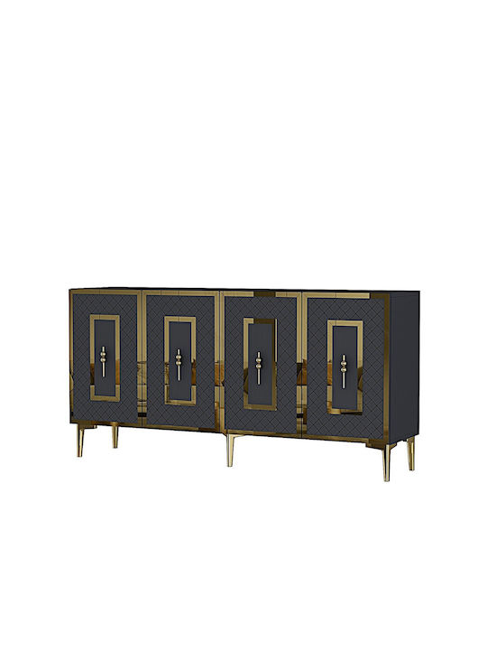 Μπουφές Ξύλινος Γκρι 150x32x75cm