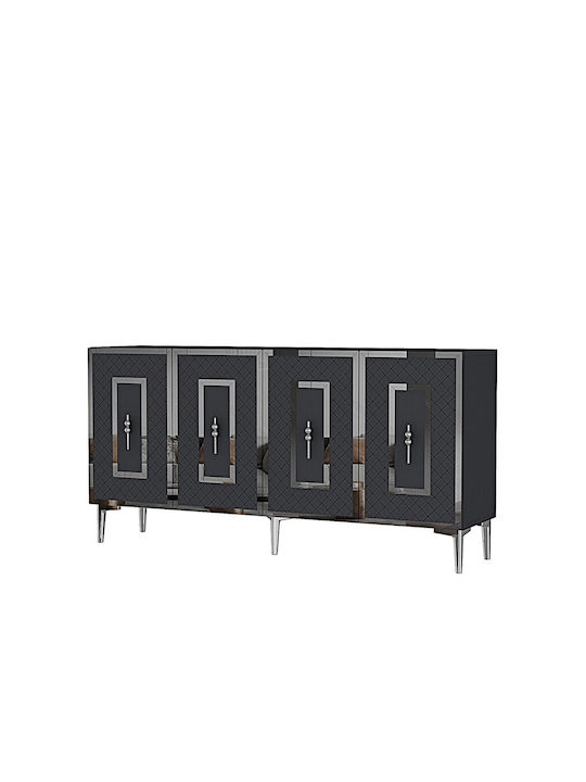 Sideboard Holz Grau 150x32x75cm