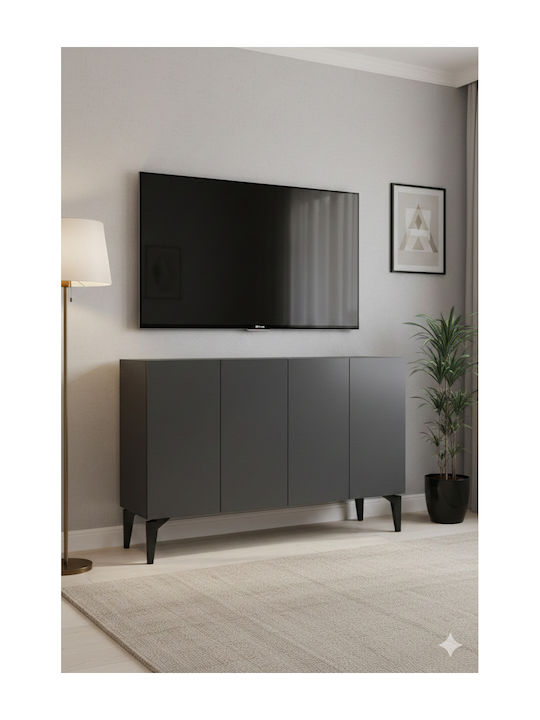 Sideboard Holz Grau 120x32x79cm