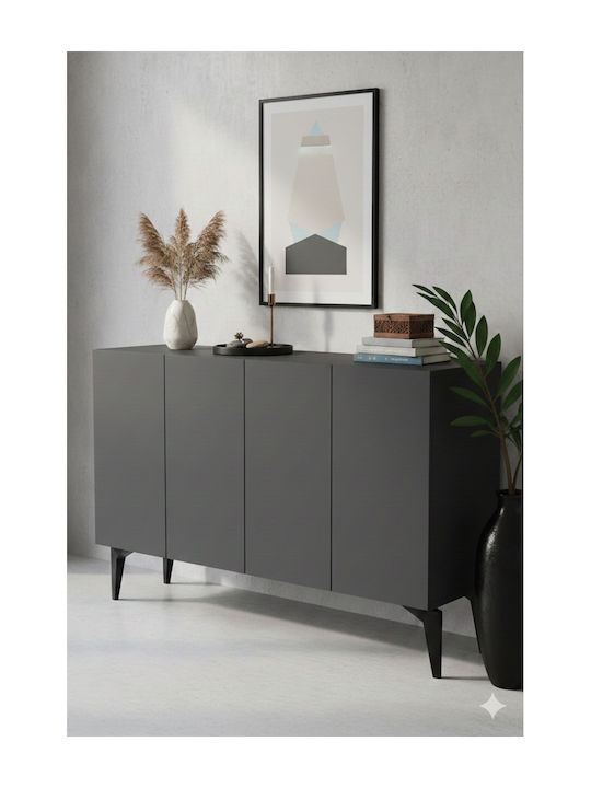 Sideboard Holz Grau 120x32x79cm