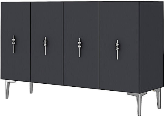 Μπουφές Ξύλινος Γκρι 120x32x75cm