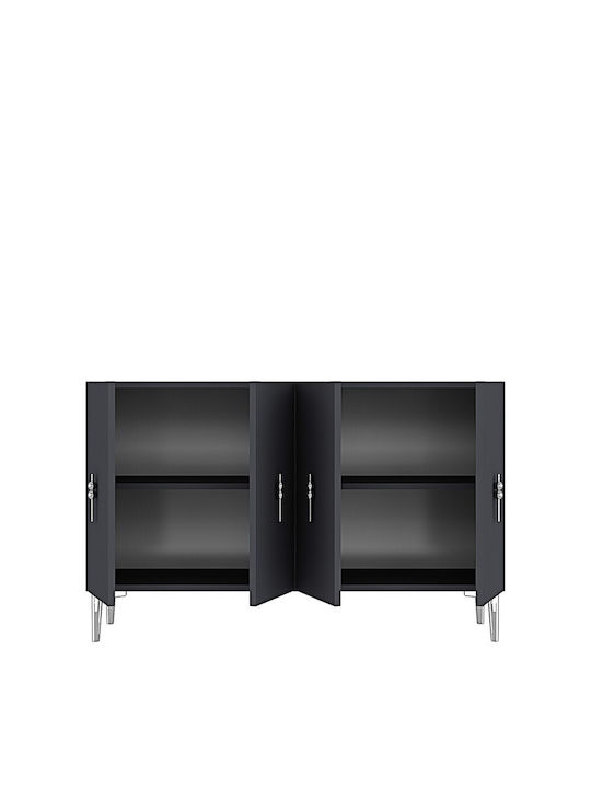 Wooden Sideboard Gray 120x32x75cm