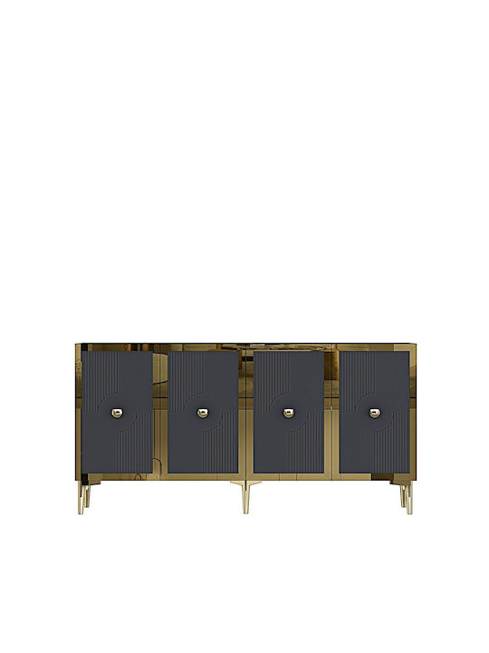 Μπουφές Ξύλινος Γκρι 150x32x75cm