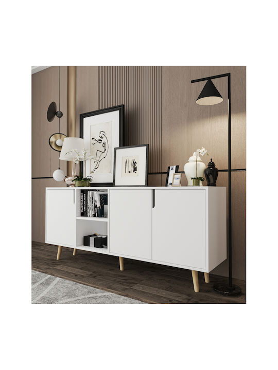 SteweHome Sideboard Holz 180x45x80cm Mehrfarbig