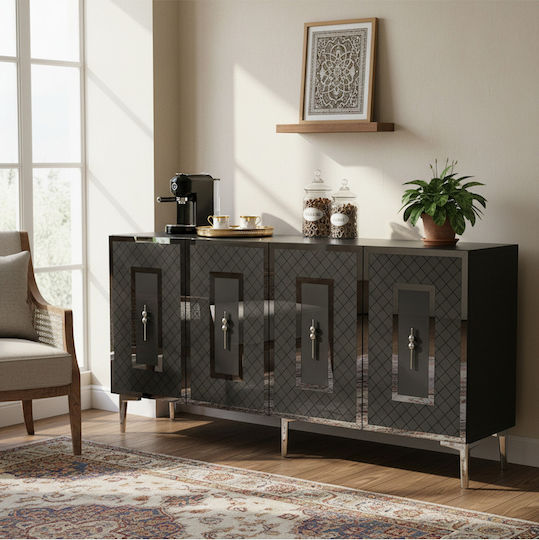 Wooden Sideboard Brown 150x32x75cm